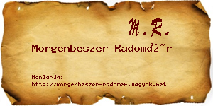 Morgenbeszer Radomér névjegykártya